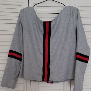 Navy Long Sleeve Tee with Soft Cotton Blend and Relaxed Fit